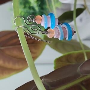 Cotton Candy Glass Accent Earrings